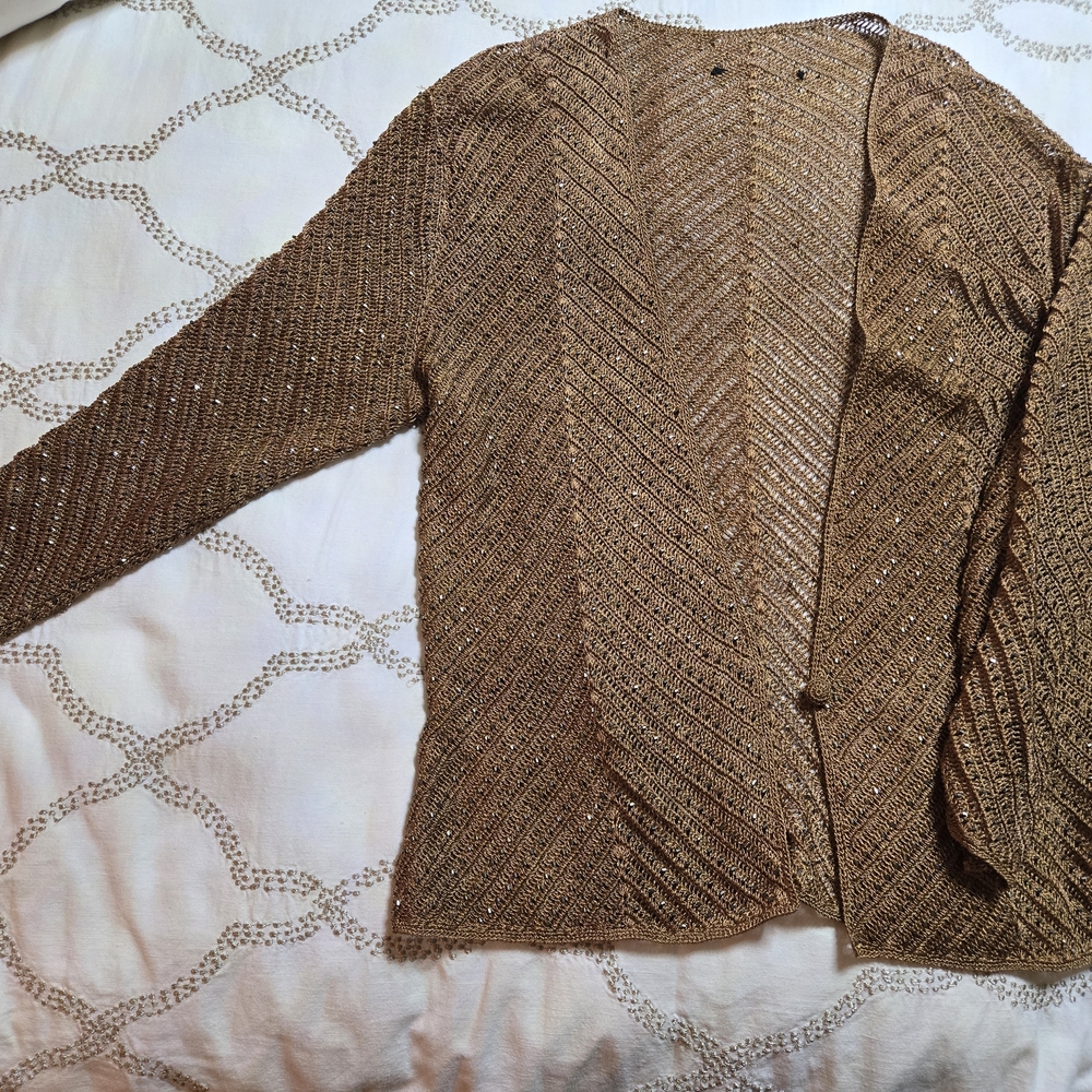 St. John Collection Gold Women's Cardigan And Shell